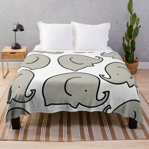 Item preview, Cute elephant pattern grey and white designed and sold by fluffyfamcraft.