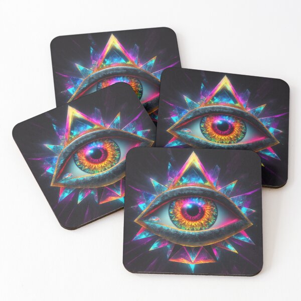 Item preview, Neon Illumination: The All-Seeing Eye in Crystallized Splendor designed and sold by RedArtG09.