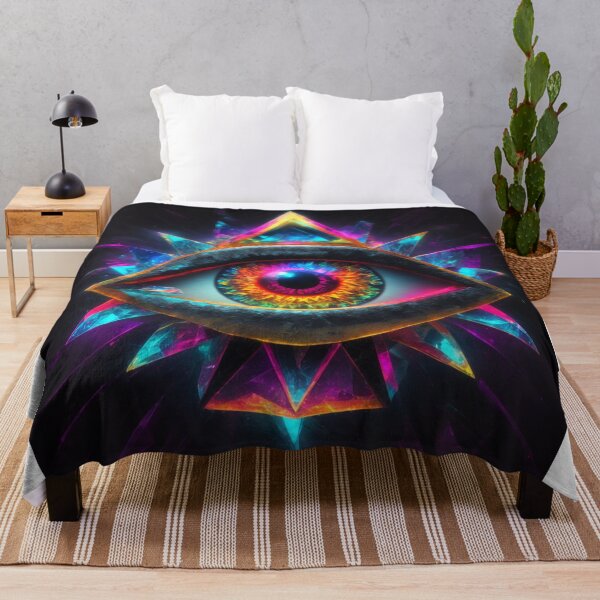 Item preview, Neon Illumination: The All-Seeing Eye in Crystallized Splendor designed and sold by RedArtG09.