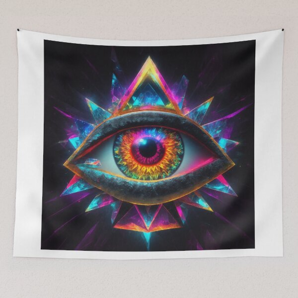 Item preview, Neon Illumination: The All-Seeing Eye in Crystallized Splendor designed and sold by RedArtG09.