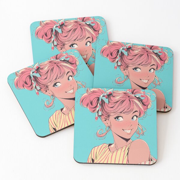 Artikelvorschau, Pop-Art-Mädchen mit rosa Haaren entworfen und verkauft von Rebelka.