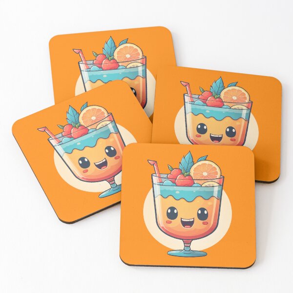 Item preview, Cute Kawaii Funny Orange Juice Cocktail Illustration designed and sold by ToonPix.