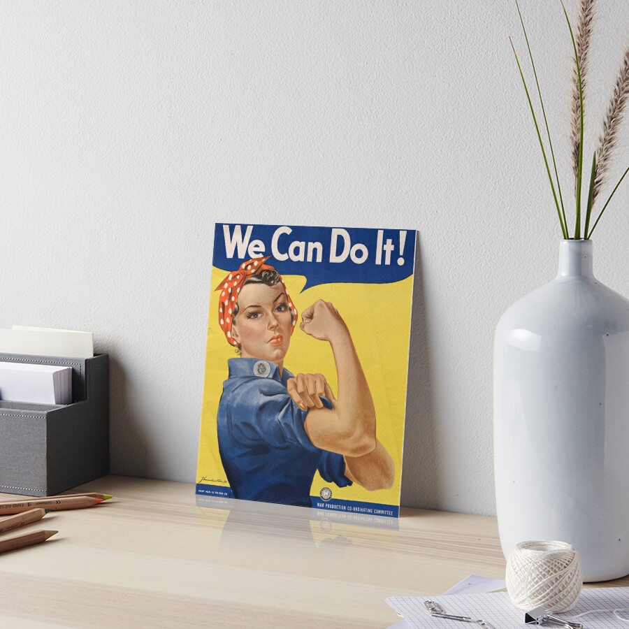 Rosie the Riveter Matted Print 5x7 Matted for 8x10 