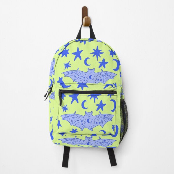 Item preview, Mystical Bat with Stars and Moons, Blue over Chartreuse designed and sold by Daydreamer Alley.