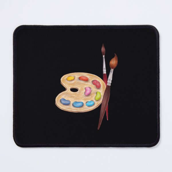 Item preview, palette with paints and two brushes  	 		 designed and sold by msycowzqj91.