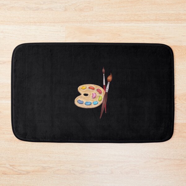 Item preview, palette with paints and two brushes  	 		 designed and sold by msycowzqj91.
