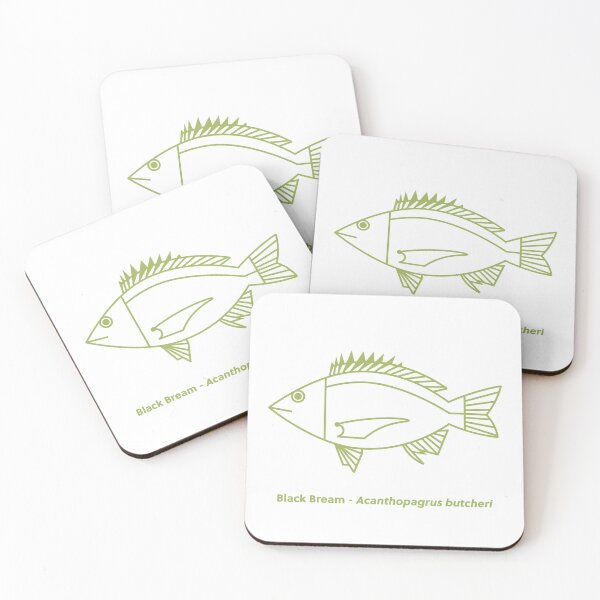 Item preview, Kawaii Black Bream Fish in Citrus Green and White designed and sold by fruttidimare.