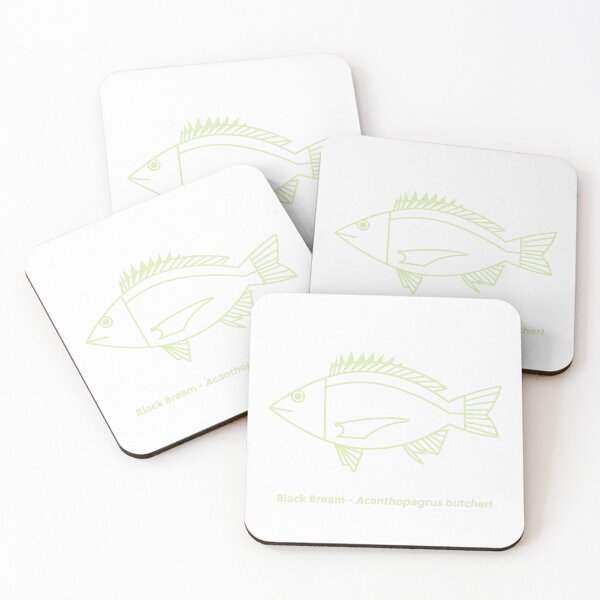 Item preview, Kawaii Black Bream Fish in Pastel Green and White designed and sold by fruttidimare.