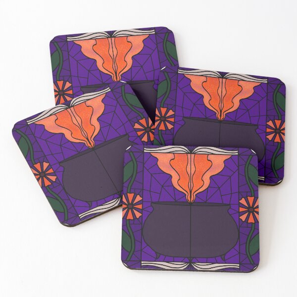 Item preview, Stained Glass Witches Cauldron (orange & purple) designed and sold by PaganArtisan.