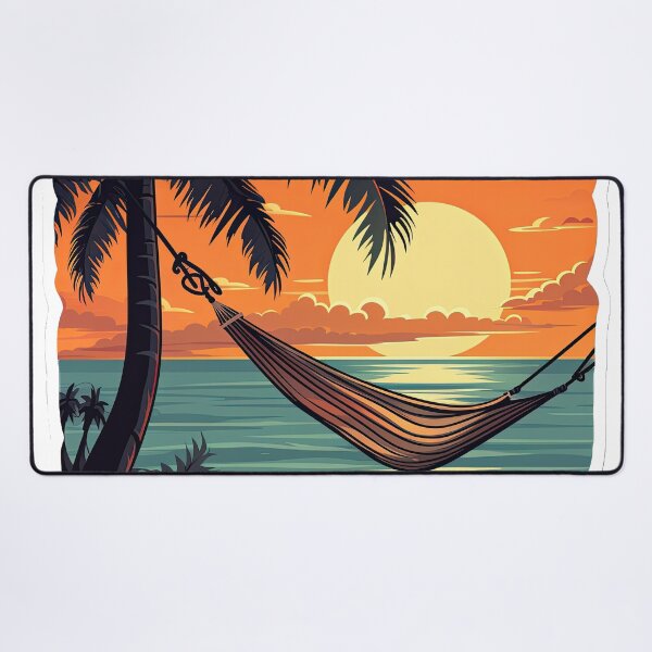 Item preview, A  couch next to a hammok and the sun sets over the horizon designed and sold by abmkf.