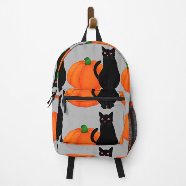 Item preview, Spooky black cat with big jack o lantern designed and sold by Artistkhg.