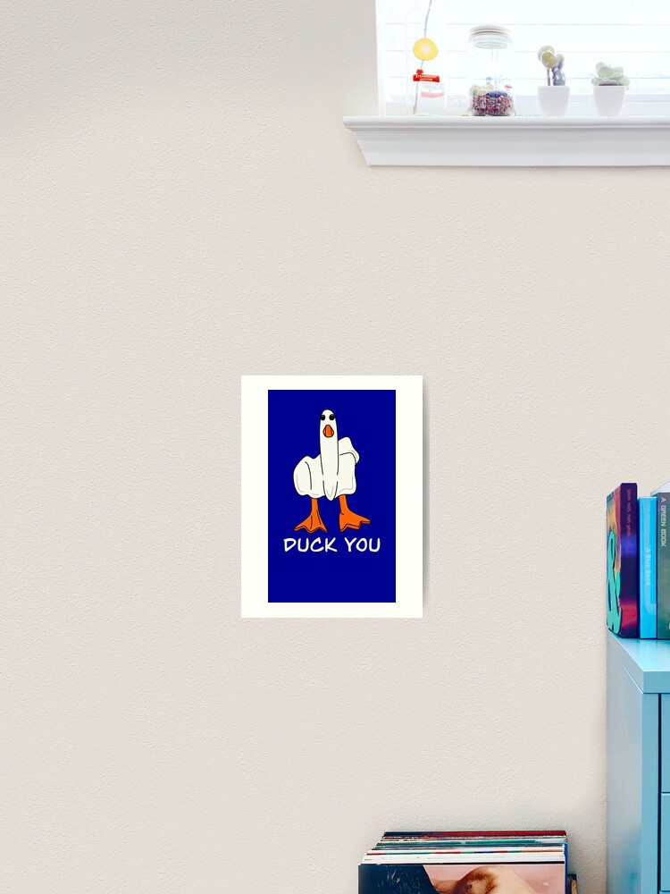 Sticker for Sale mit Ente weg. Der „Duck You“-Mittelfinger. von HalfCat