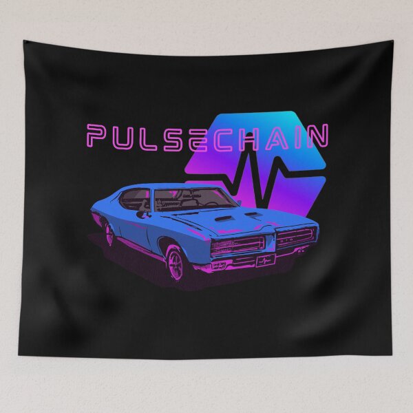 Item preview, Pulsechain Vintage Muscle Car - Crypto Logo designed and sold by GetCryptoSwag.