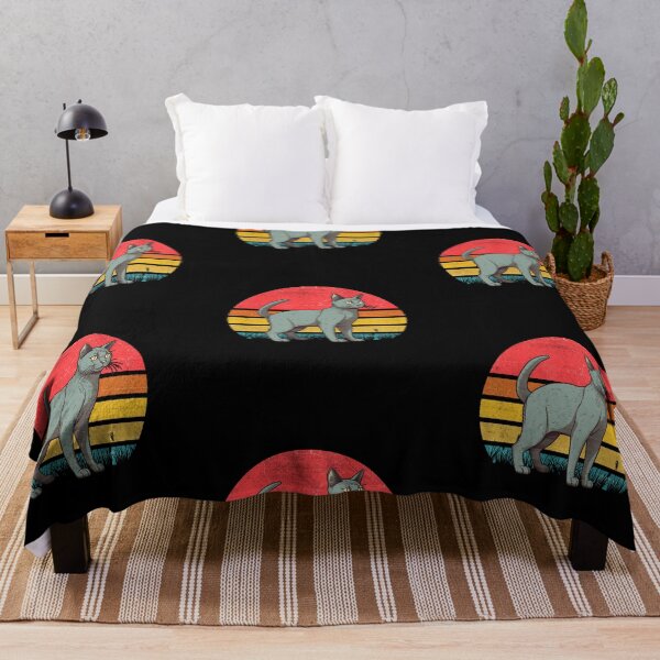 Item preview, Russian Blue Cat Vintage Retro Sunset designed and sold by rafaeltto.