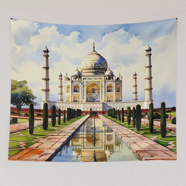 Item preview, A Watercolor Design of the Taj Mahal in Agra - India designed and sold by Sketch-Shack.