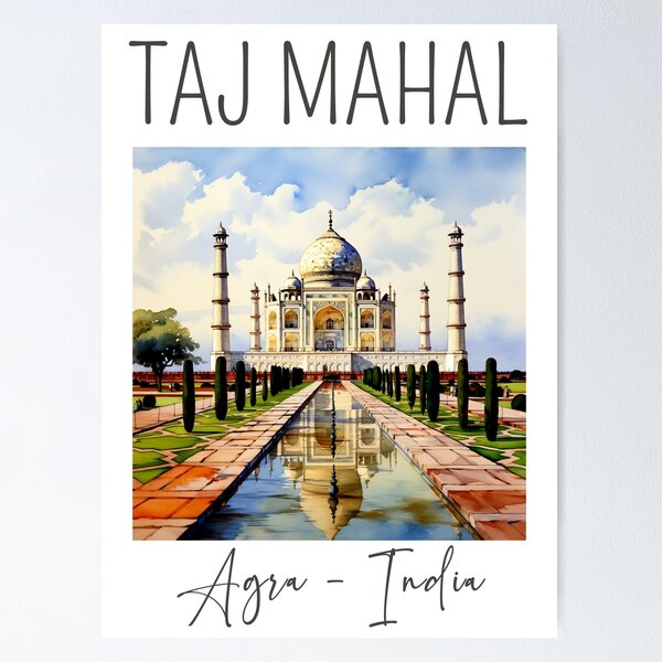 Item preview, A Watercolor Design of the Taj Mahal in Agra - India designed and sold by Sketch-Shack.