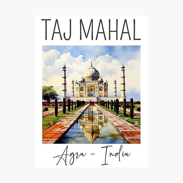 Artikelvorschau, Ein Aquarelldesign des Taj Mahal in Agra - Indien entworfen und verkauft von Sketch-Shack.