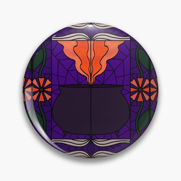 Item preview, Stained Glass Witches Cauldron (orange & purple) designed and sold by PaganArtisan.