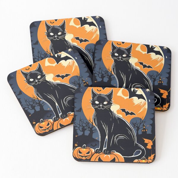 Item preview, black cat on halloween designed and sold by DRAGONFIASCO.