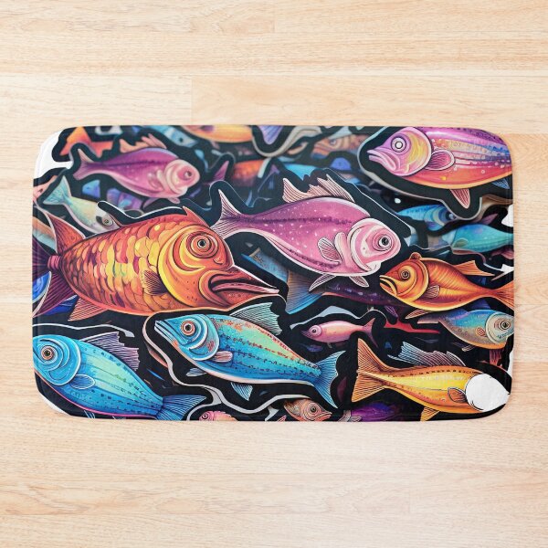 Item preview, Multi-colored fish lie in a pile designed and sold by abmkf.