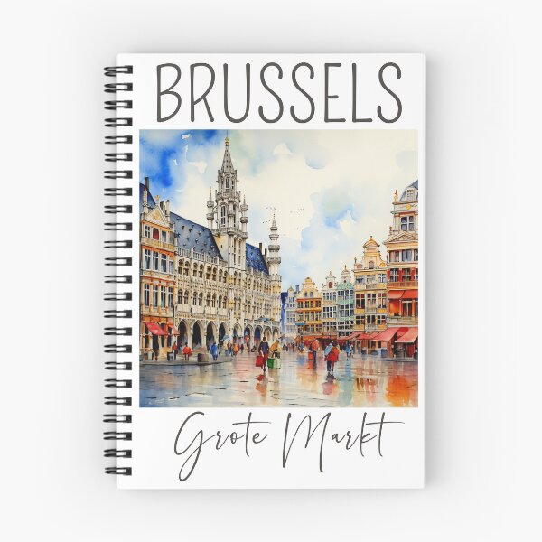Artikelvorschau, Ein Aquarellentwurf des Grote Marktes in Brüssel - Belgien entworfen und verkauft von Sketch-Shack.