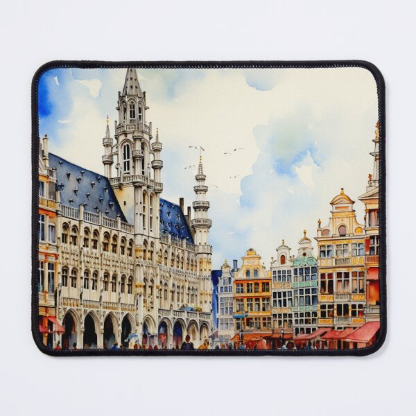 Item preview, A Watercolor Design of the Grote Markt in Brussels - Belgium designed and sold by Sketch-Shack.