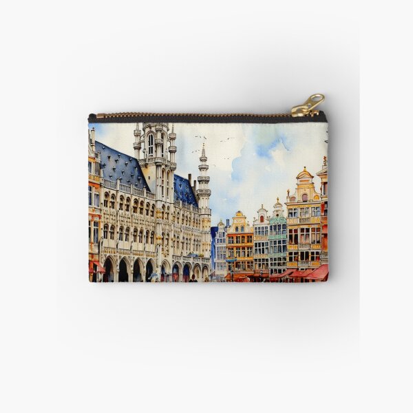 Artikelvorschau, Ein Aquarellentwurf des Grote Marktes in Brüssel - Belgien entworfen und verkauft von Sketch-Shack.