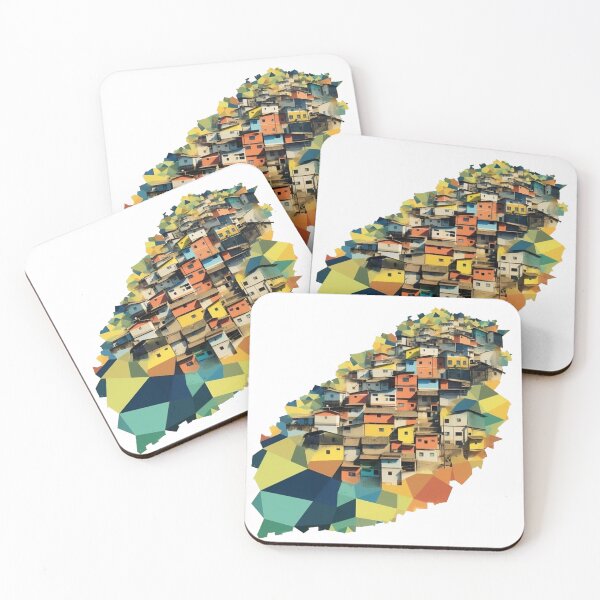 Item preview, favela brazil landscape design colorful travelers designed and sold by Stickerlion.