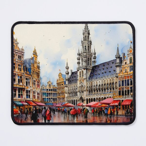 Item preview, A Watercolor Design of the Grote Markt in Brussels - Belgium designed and sold by Sketch-Shack.