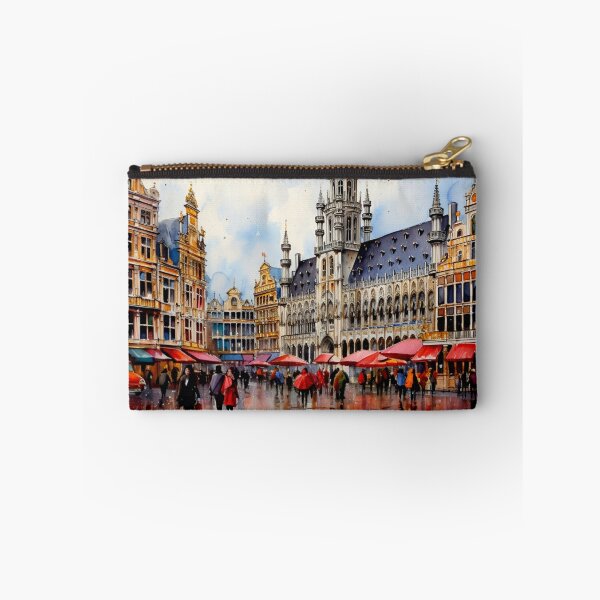 Artikelvorschau, Ein Aquarellentwurf des Grote Marktes in Brüssel - Belgien entworfen und verkauft von Sketch-Shack.