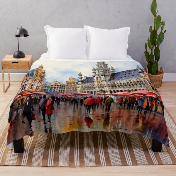Item preview, A Watercolor Design of the Grote Markt in Brussels - Belgium designed and sold by Sketch-Shack.