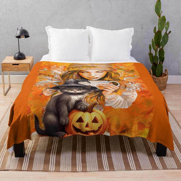 Item preview, AUTUMN A WARM DRINK AND HER KITTY IS PERFECTION designed and sold by Tammera.