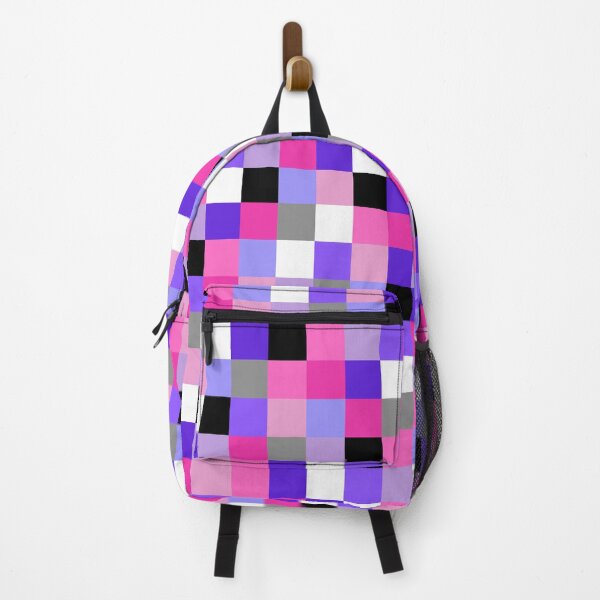 Item preview, Black Pink and Purple Pixel Squares Pattern designed and sold by ColorfulKiddos.