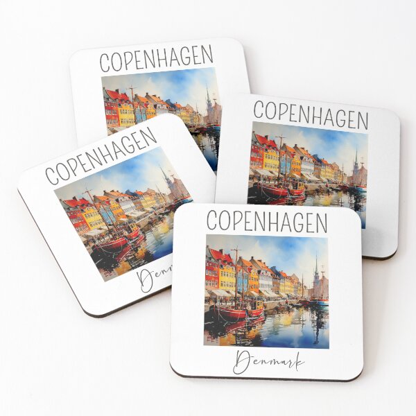 Artikelvorschau, Ein Aquarelldesign von Kopenhagen - Dänemark entworfen und verkauft von Sketch-Shack.