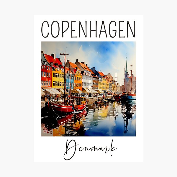 Item preview, A Watercolor Design of Copenhagen - Denmark designed and sold by Sketch-Shack.