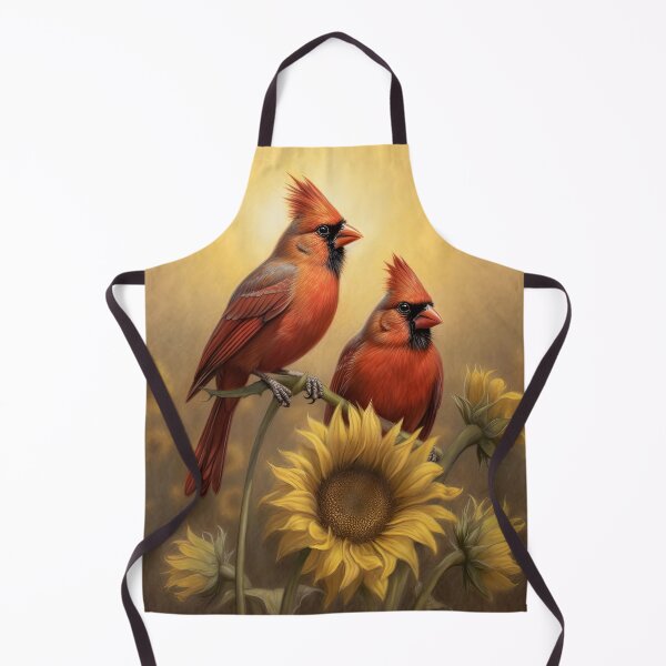 Item preview, Beautiful Northern Cardinal Birds in Sunflower Field . AI generated Illustration. designed and sold by svetlanna.