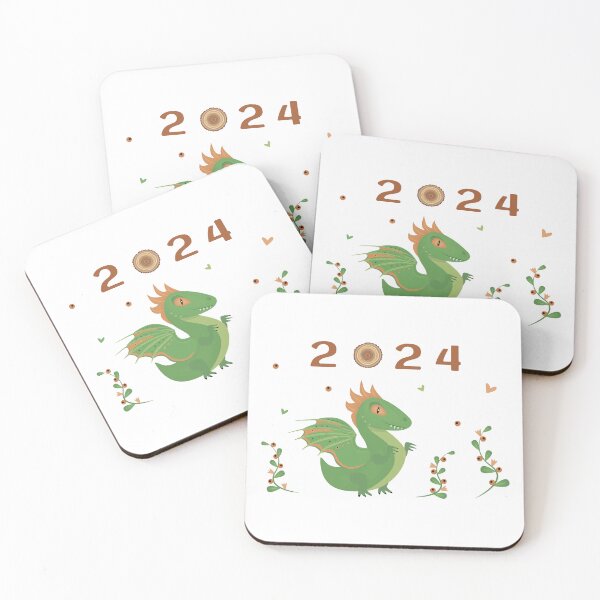Item preview, Green wooden dragon 2024 greeting designed and sold by OM-lova.