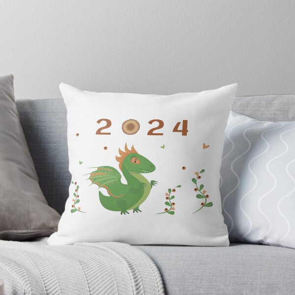 Item preview, Green wooden dragon 2024 greeting designed and sold by OM-lova.