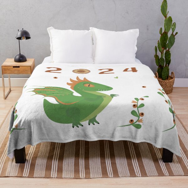 Item preview, Green wooden dragon 2024 greeting designed and sold by OM-lova.