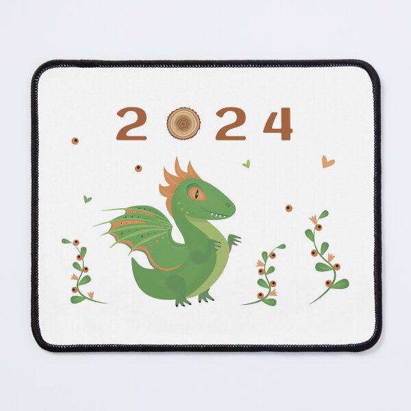 Item preview, Green wooden dragon 2024 greeting designed and sold by OM-lova.