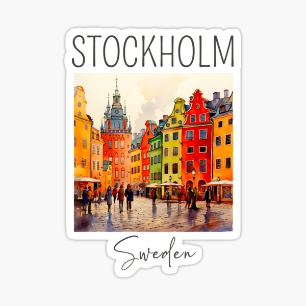 Item preview, A Watercolor Design of Stockholm - Sweden designed and sold by Sketch-Shack.