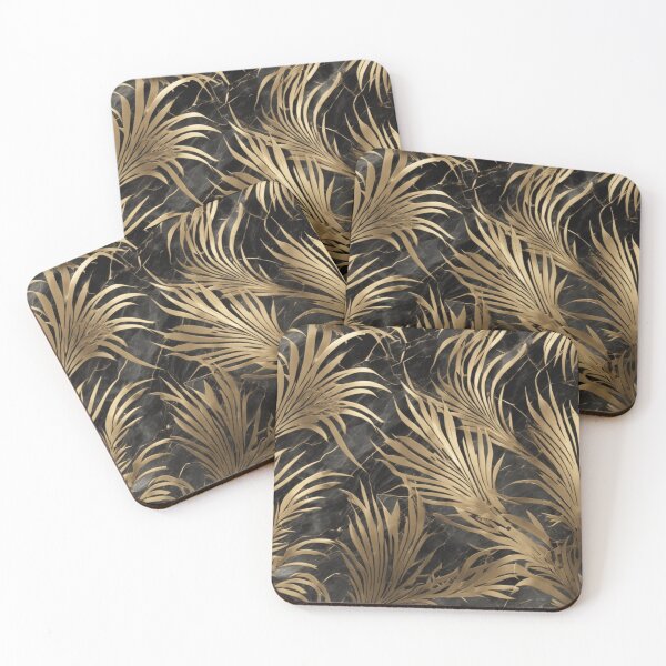 Item preview, Black and gold leaf pattern designed and sold by asbno19.
