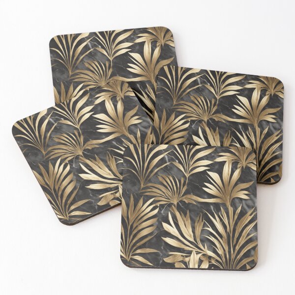 Item preview, Black and gold leaf pattern designed and sold by asbno19.