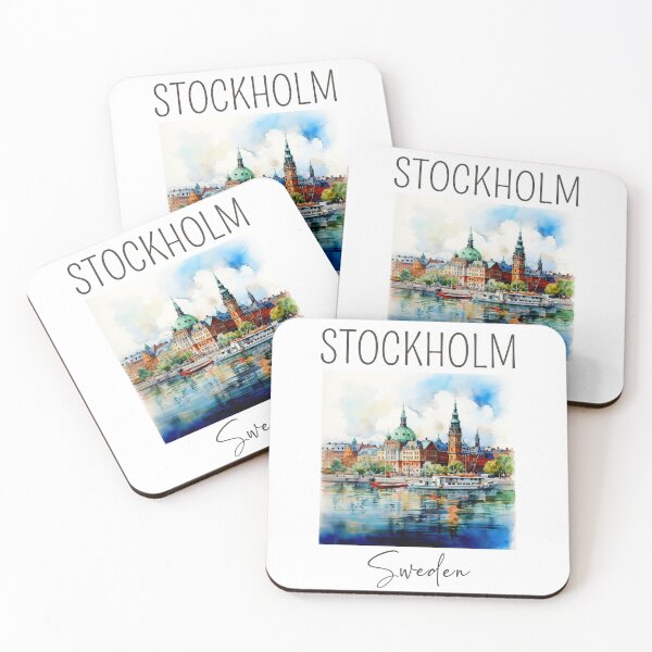 Artikelvorschau, Ein Aquarelldesign von Stockholm - Schweden entworfen und verkauft von Sketch-Shack.
