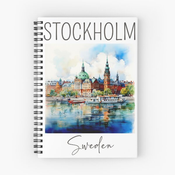 Item preview, Un diseño en acuarela de Estocolmo - Suecia designed and sold by Sketch-Shack.