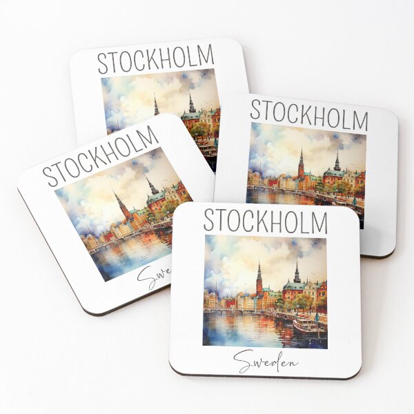 Artikelvorschau, Ein Aquarelldesign von Stockholm - Schweden entworfen und verkauft von Sketch-Shack.