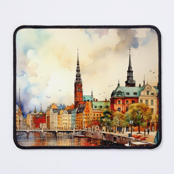 Item preview, A Watercolor Design of Stockholm - Sweden designed and sold by Sketch-Shack.