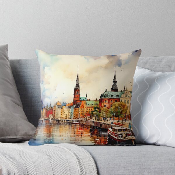 Item preview, A Watercolor Design of Stockholm - Sweden designed and sold by Sketch-Shack.
