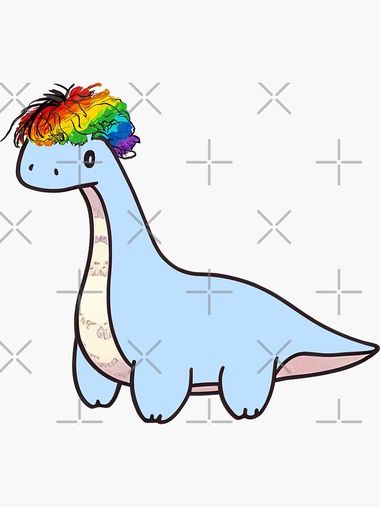 Clown Wig Dinosaur Sticker