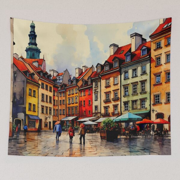 Item preview, A Watercolor Design of the Warsaw's Old Town - Poland designed and sold by Sketch-Shack.